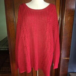 Torrid Red Knit Sweater w/Black Bow